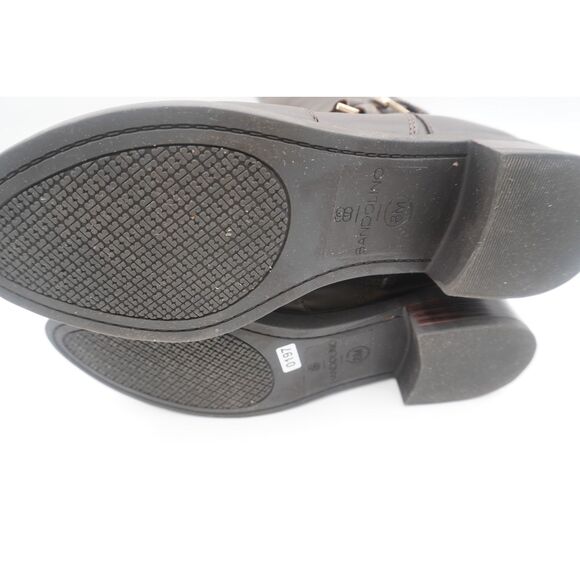 Bandolino Riding Boots Women 8 M Brown Leather Tall Buckle Block Heel Equestrian - Picture 7 of 8